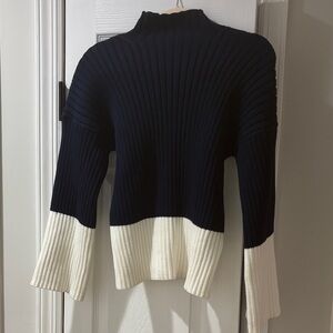 Ralph Lauren Navy and Cream Turtleneck Sweater